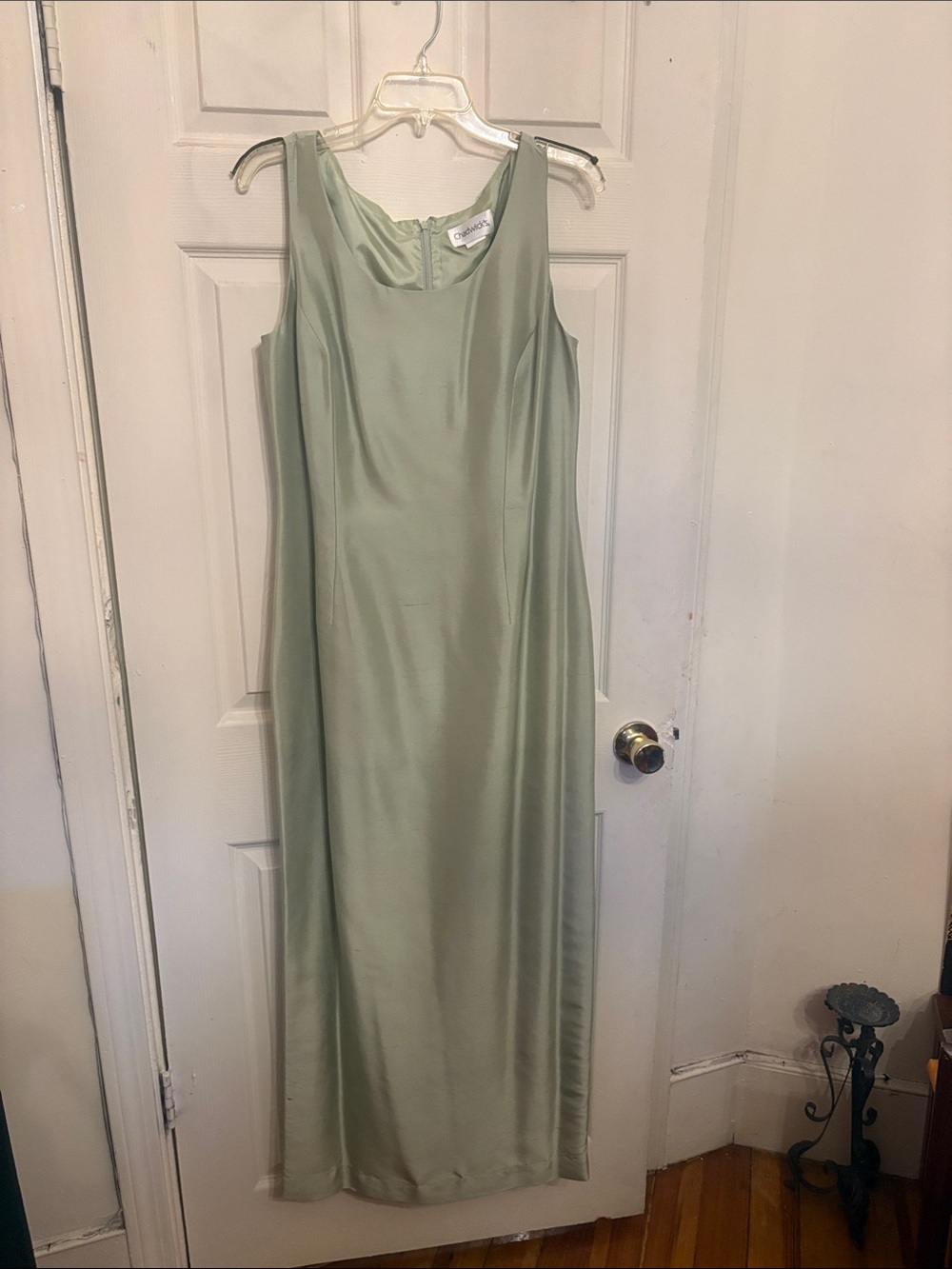 Chadwicks Sage Green Satin Maxi Dress